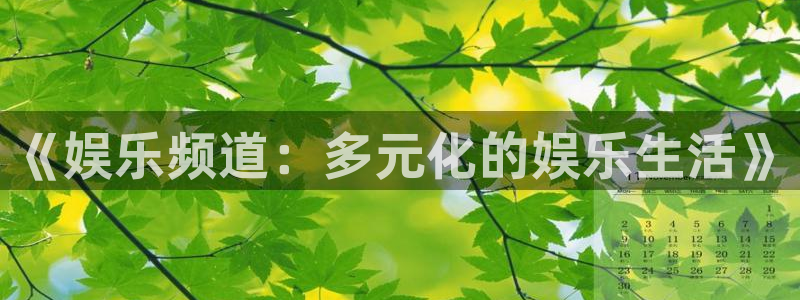 美狮贵宾会app下载地址：《娱乐频道：多元化的娱乐生活》