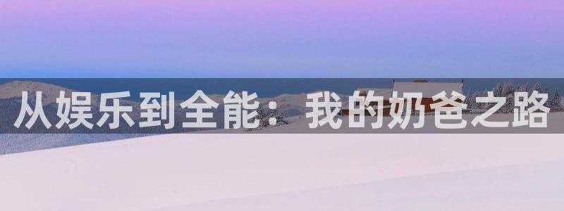 美狮贵宾会：从娱乐到全能：我的奶爸之路